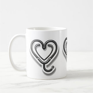 Heartbeat for lovers: stethoscope for medical  coffee mug