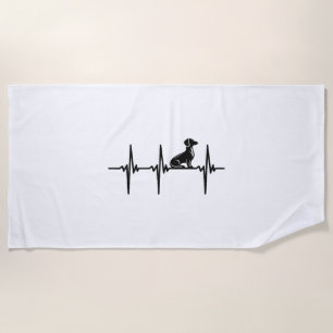 Heartbeat For Loyal Dachshund Dogs Beach Towel