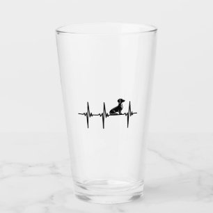 Heartbeat For Loyal Dachshund Dogs Glass