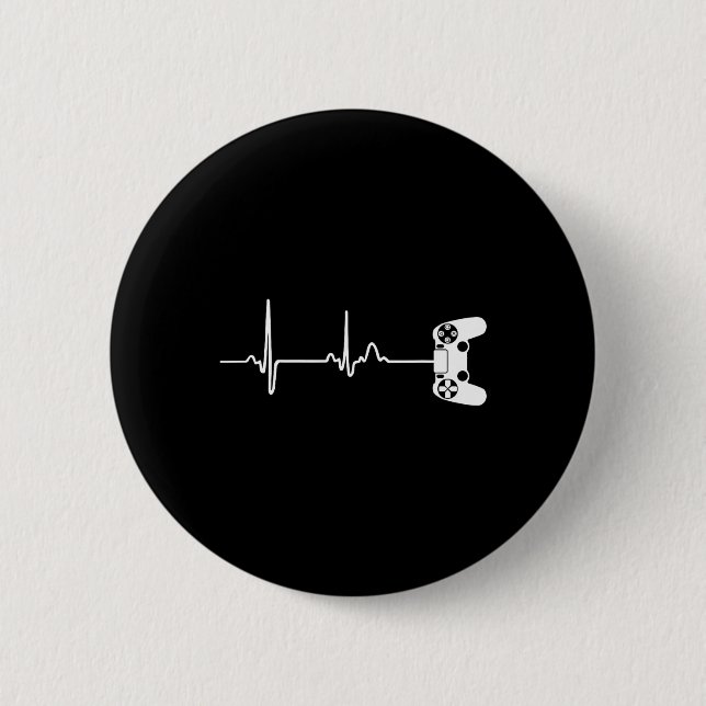 Heartbeat For Video Game Players  2 Inch Round Button (Front)