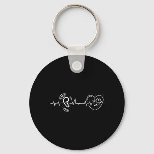 Heartbeat Hand Sign Language Hearing Loss Awarenes Keychain