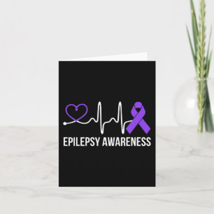 Heartbeat Heart Epilepsy Awareness Epileptic Purpl Card