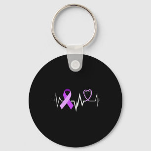 Heartbeat Heimerheimer Ribbon Heimerheimer Disease Keychain