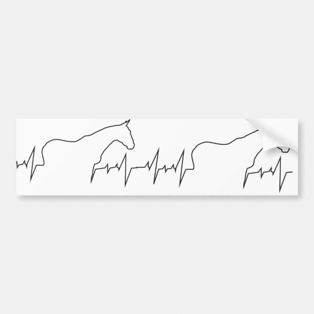 Heartbeat-Horse-and-Body Bumper Sticker (Front)
