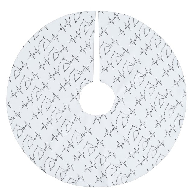 Heartbeat Horse Brushed Polyester Tree Skirt (Front)