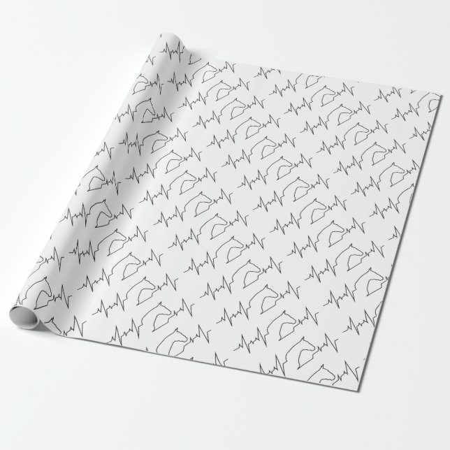Heartbeat Horse Wrapping Paper (Unrolled)