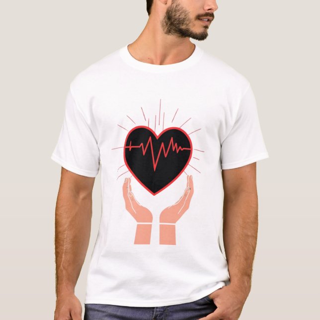 Heartbeat in Hands Nurse T-Shirt (Devant)