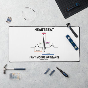 Heartbeat Is My Modus Operandi Electrocardiogram Desk Mat
