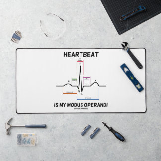 Heartbeat Is My Modus Operandi Electrocardiogram Desk Mat