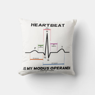 Heartbeat Is My Modus Operandi Electrocardiogram Throw Pillow
