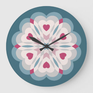 Heartbeat Kaleidoscope Large Clock