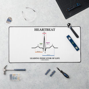 Heartbeat Leading Indicator Of Life ECG/EKG Humour Desk Mat