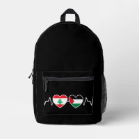 Heartbeat Lebanon Palestine Unity Flags.