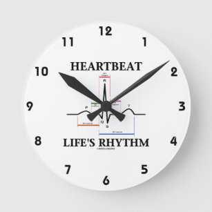 Heartbeat Life's Rhythm ECG EKG Electrocardiogram Round Clock