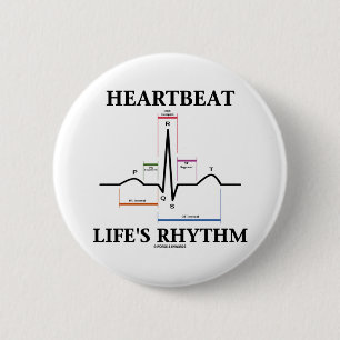 Heartbeat Life's Rhythm (ECG/EKG Heartbeat) 2 Inch Round Button