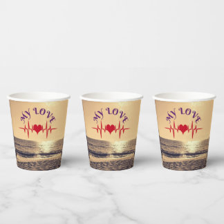 Heartbeat Love – Minimalist Romantic Design Paper Cups