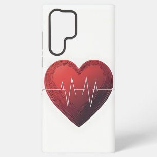 Heartbeat Love Red Heart – Minimalist Samsung Galaxy Case