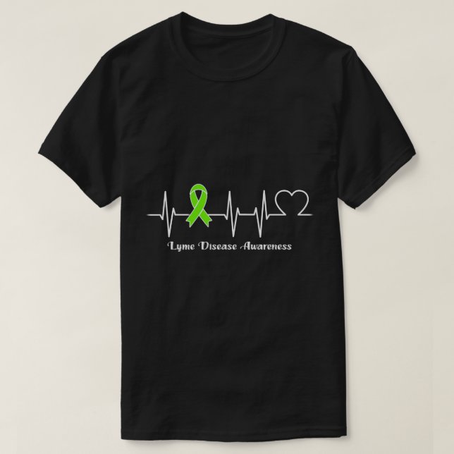 Heartbeat Lyme Disease Warrior T-Shirt (Design Front)