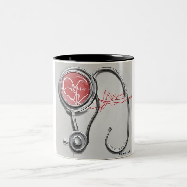 Heartbeat Moments: Stethoscope and Heartbeat Mug (Center)