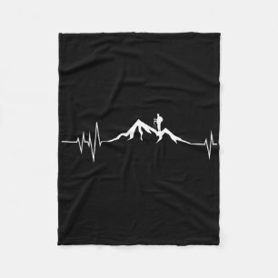 Heartbeat Mountain Climber For Rock Climbing ,hiki Fleece Blanket