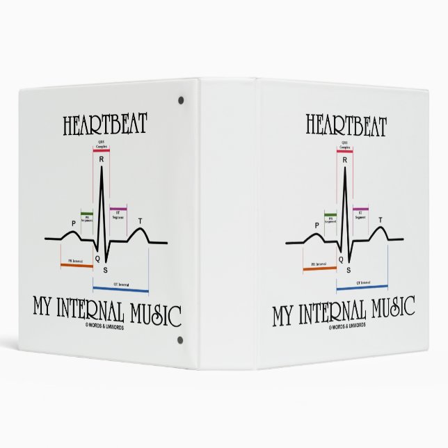 Heartbeat My Internal Music ECG EKG Sinus Rhythm Binder (Background)