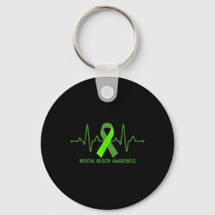 Heartbeat National Mental Health Awareness Day Gre Keychain