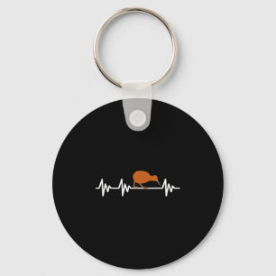 Heartbeat New Zealand Flag Kiwi Bird Travel Holida Keychain