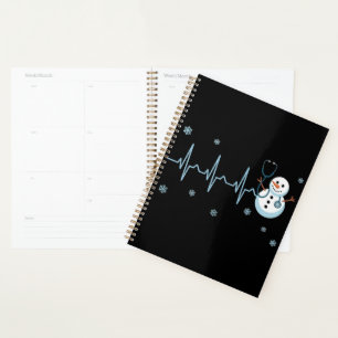 Heartbeat Nurse Snowman Christmas  Planner