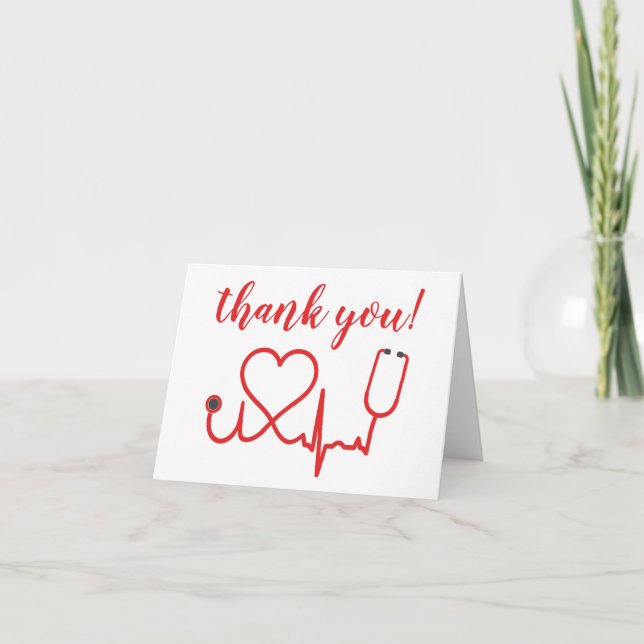 Heartbeat Nurse Thank You Card (Front)
