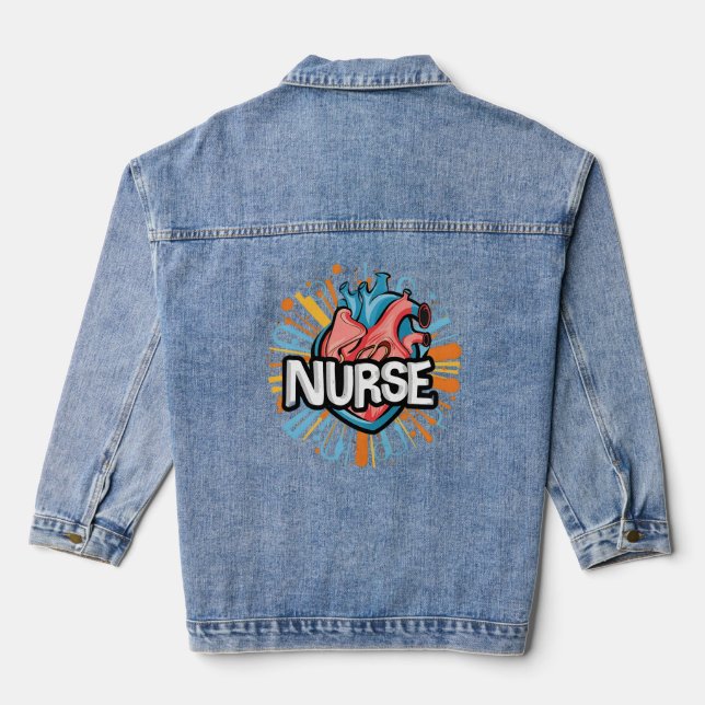 Heartbeat of a Nurse Denim Jacket (Back)