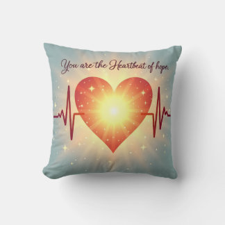 Heartbeat of Hope Throw Pillow