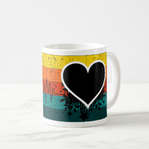 Heartbeat of Love - Minimalist Black Line Art Coffee Mug