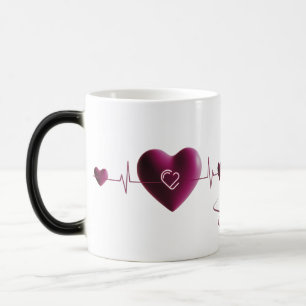 Heartbeat of Love – Modern Heartbeat Art Colour Magic Mug