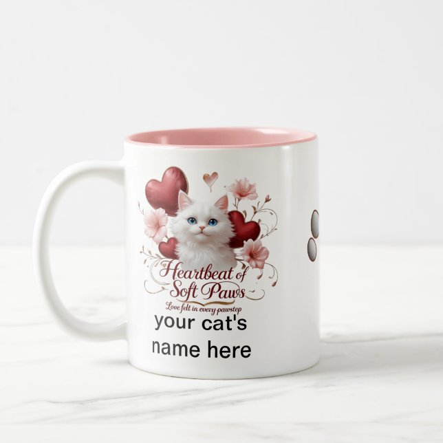 Heartbeat of Soft Paws – Custom Two-Tone Cat Mug  (Left)