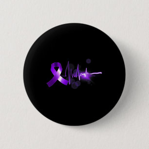 Heartbeat Opioid Ribbon Opioid Overdose Awareness  2 Inch Round Button