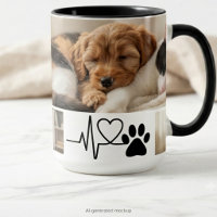 Heartbeat Paw Print Rescue Dog Mom