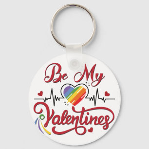 Heartbeat pride Heart, My valentine Keychain