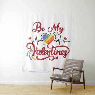 Heartbeat pride Heart, My valentine Tapestry