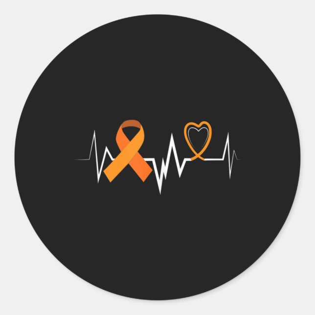 Heartbeat Products Leukaemia Ribbon Leukaemia Awar Classic Round Sticker (Front)