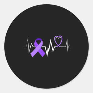 Heartbeat Products Opioid Ribbon Opioid Overdose A Classic Round Sticker