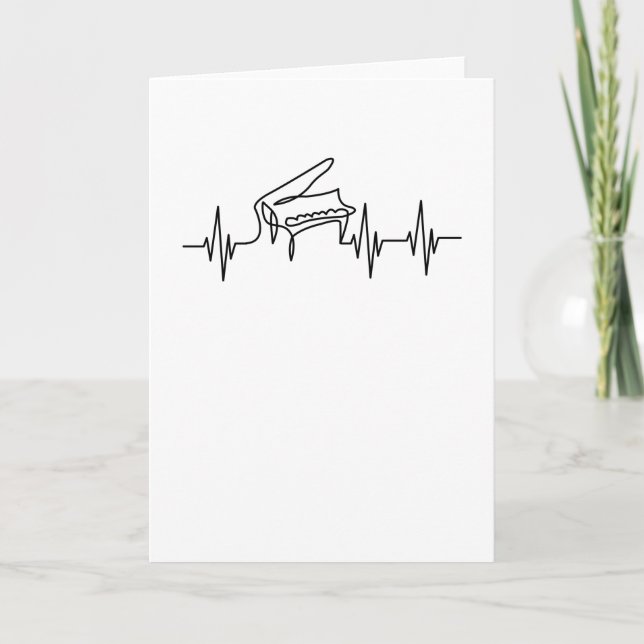 Heartbeat Pulse Piano Grand Piano Pianist Card (Front)