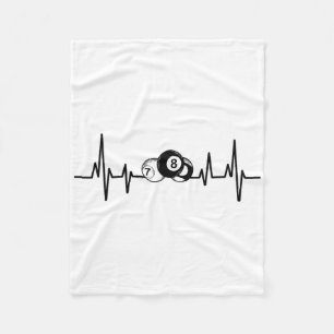 Heartbeat Rack Pool Billiard Player Billiards Cue  Fleece Blanket