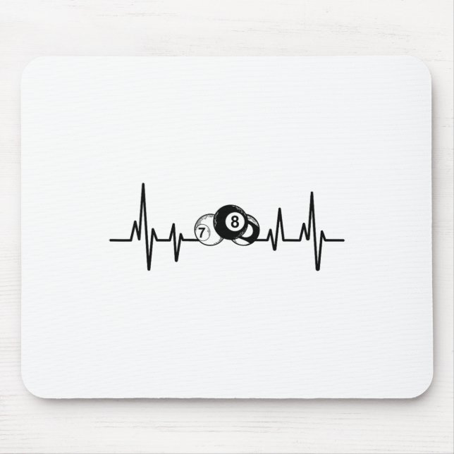 Heartbeat Rack Pool Billiard Player Billiards Cue  Mouse Pad (Front)
