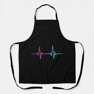 Heartbeat Rainbow Pride LGBTQ Ally  Apron