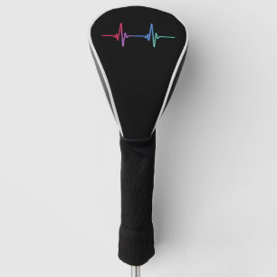 Heartbeat Rainbow Pride LGBTQ Ally  Golf Head Cover