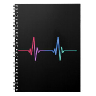 Heartbeat Rainbow Pride LGBTQ Ally Notebook