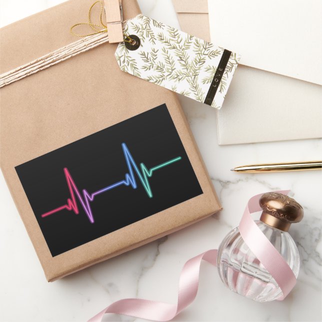 Heartbeat Rainbow Pride LGBTQ Ally  Sticker (Gifting)