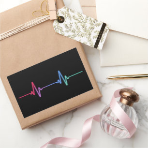 Heartbeat Rainbow Pride LGBTQ Ally  Sticker