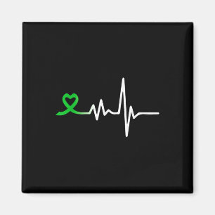 Heartbeat Ribbon Mental Health Awareness For Men W Magnet
