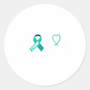 Heartbeat Ribbon Mental Health Shirt Mental Health Classic Round Sticker